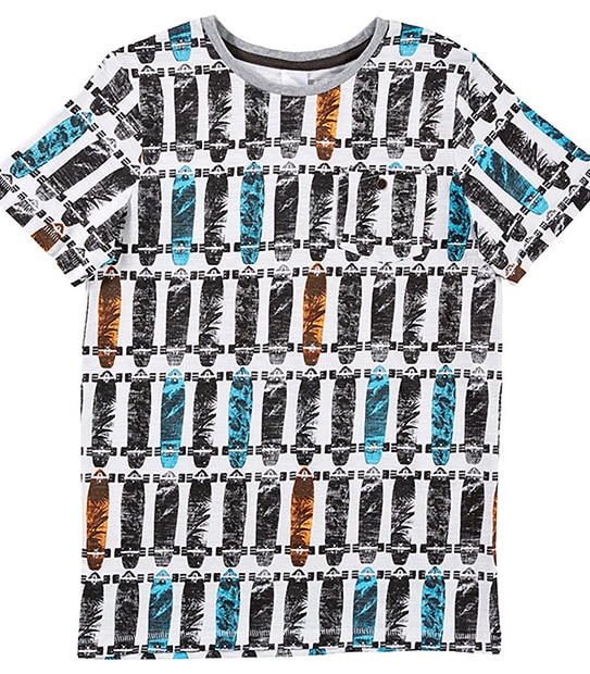 Boys' Short Sleeve Skateboard Print T-Shirt