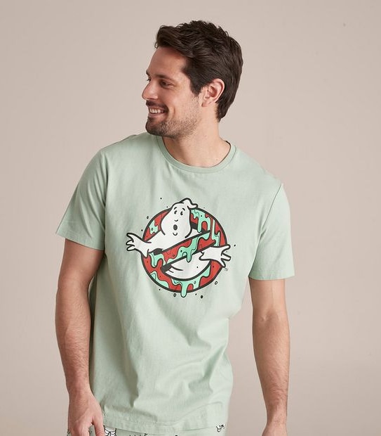 Mens Ghostbusters Family Matching Cotton Glow In The Dark Pyjama Set