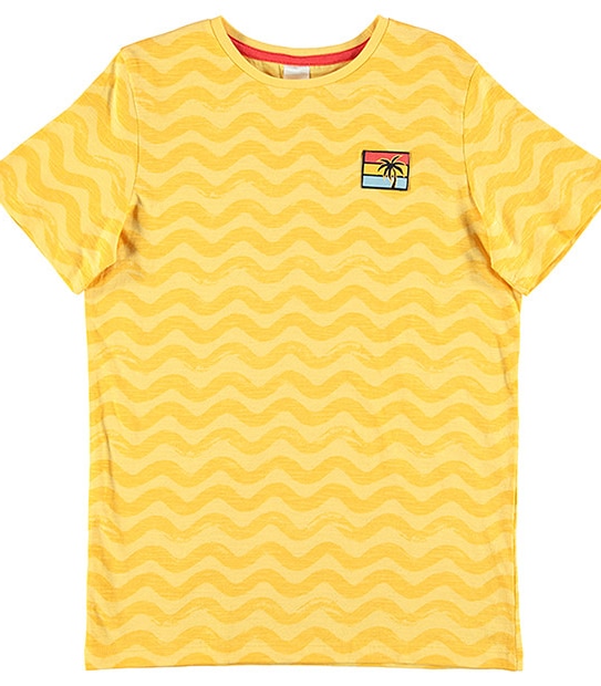Boys' Short Sleeve Waves Print T-Shirt