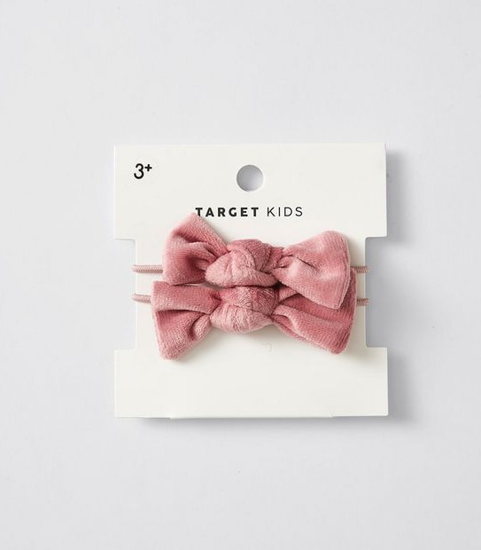 Kids Velvet Bow Hair Ties 2 Pack