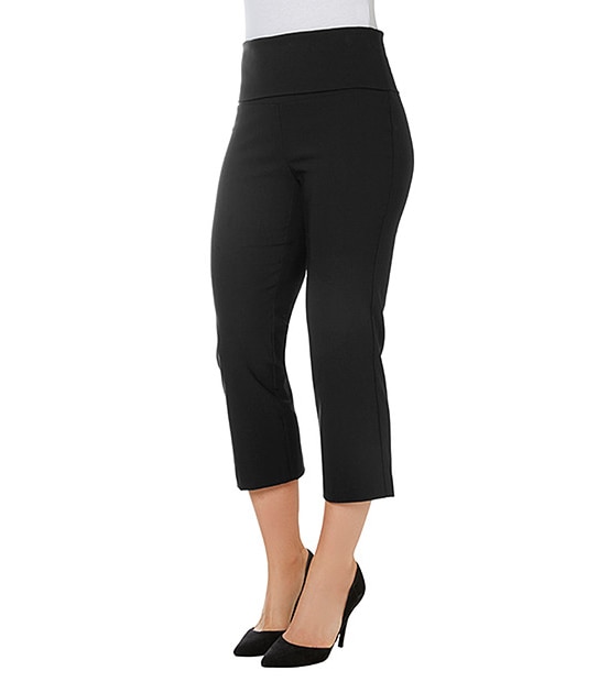 Bengaline Foldover Waist Pants - Black