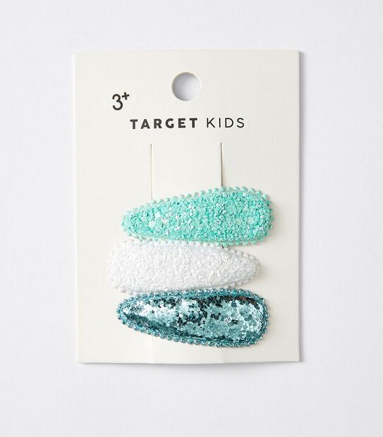 Kids Glitter Snap Hairclips 3 Pack
