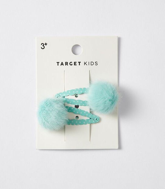 Kids Pom Pom Hairclips  2 Pack