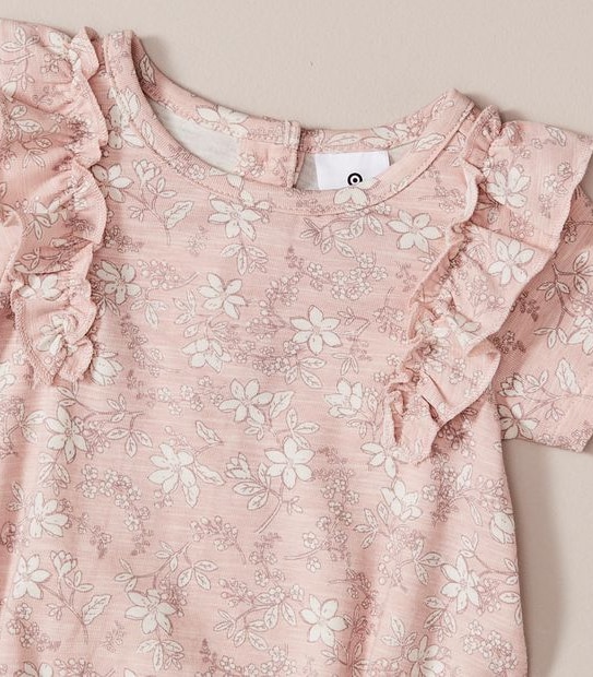 Baby Organic Cotton Floral Frill Bodysuit Target Australia