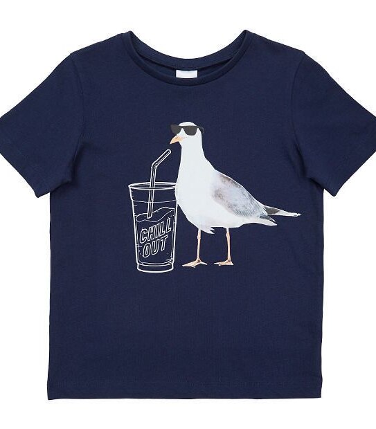 Short Sleeve Seagull Print T-Shirt