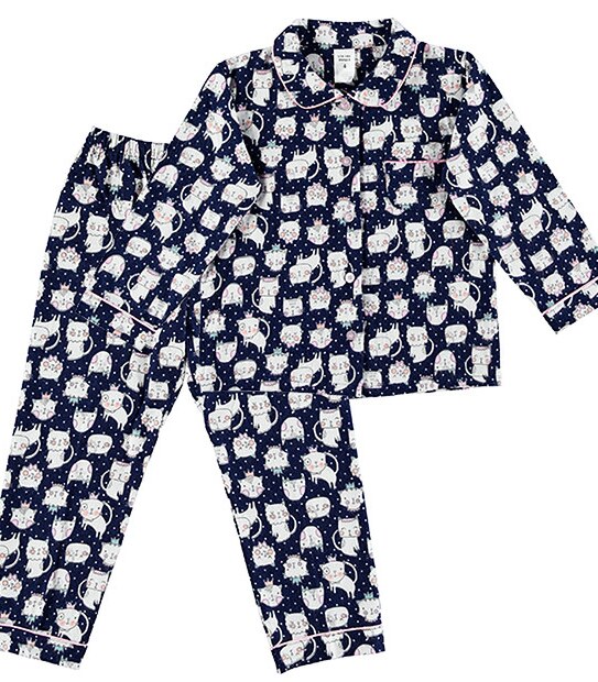 Princess Cat Print Flannelette Pyjama Set