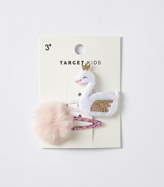 Kids Swan Set Hairclips 2 Pack