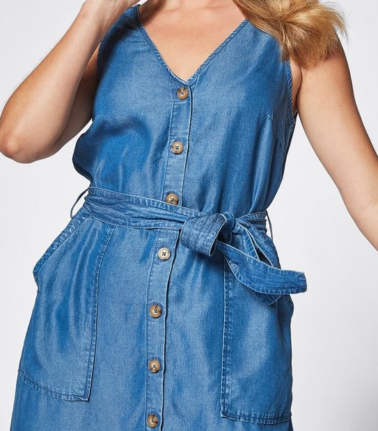V-Neck Button Through Dress