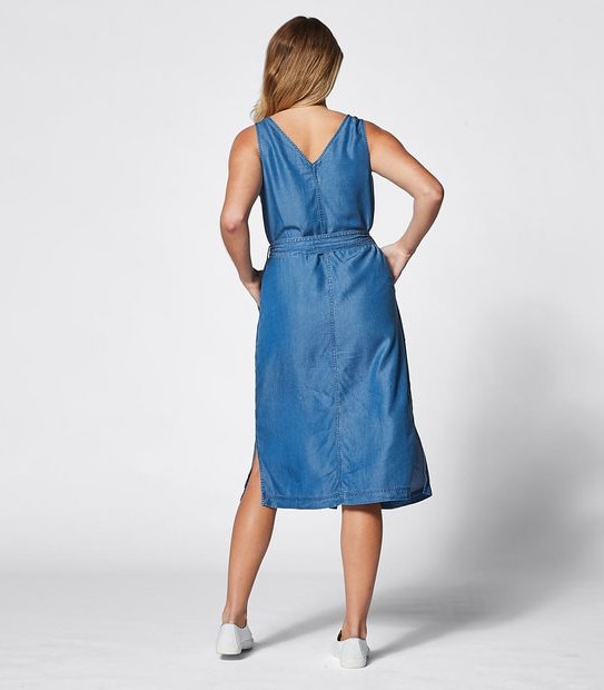 V-Neck Button Through Dress