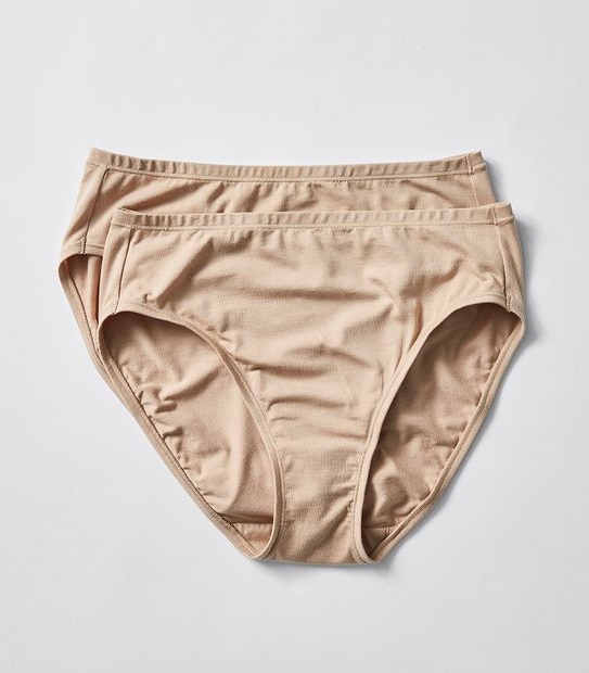 2 Pack Bamboo High Cut Briefs - Latte Brown