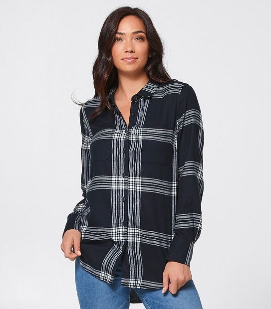 Cora Shirt - Navy Blue/White Stripe