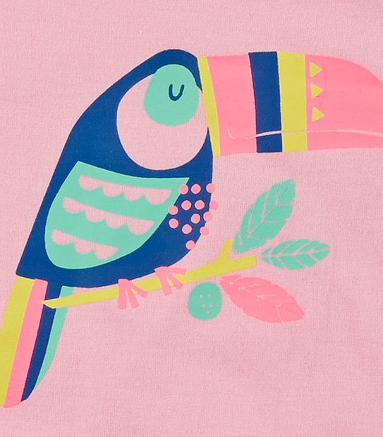 Girls' Short Sleeve Toucan Print T-Shirt