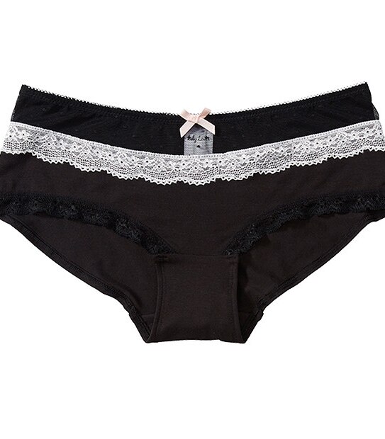 Lily Loves 2 Pack Boyleg Briefs - Black/Snow White 3 of 5