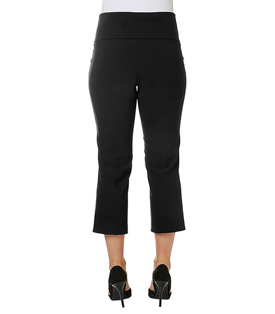 Bengaline Foldover Waist Pants - Black