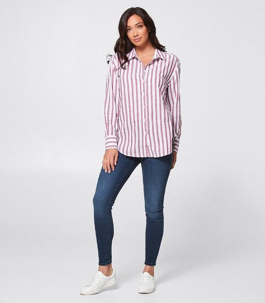 Courtney Shirt - Red/White Stripe