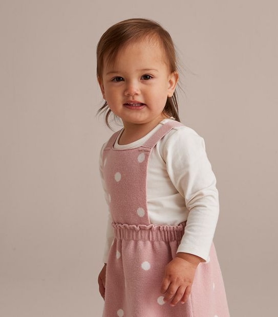 3 Piece Baby Knit Pinafore Set