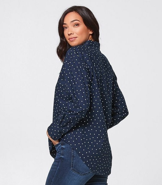 Courtney Shirt - Navy Blue/White Spot