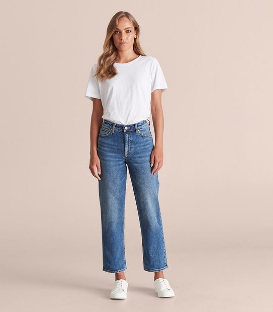 Alexa Straight High Rise Cropped Length Jeans 