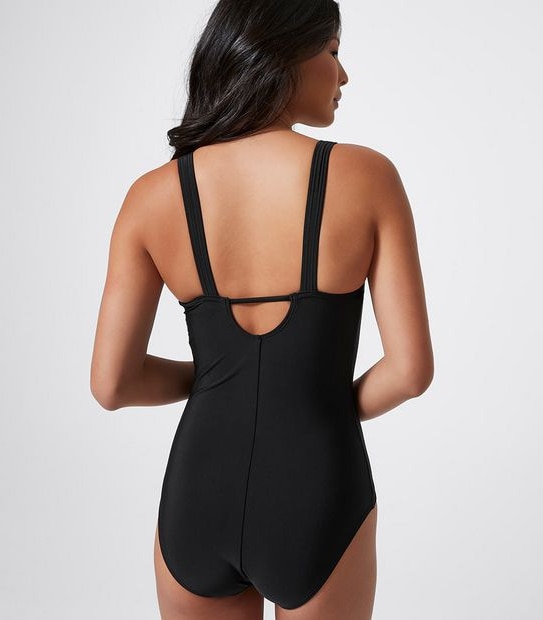 One Piece Racer Swim Bathers with Zip Front