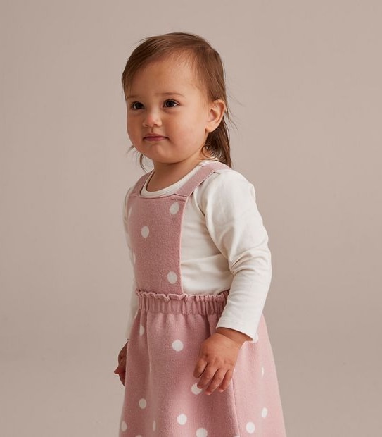3 Piece Baby Knit Pinafore Set