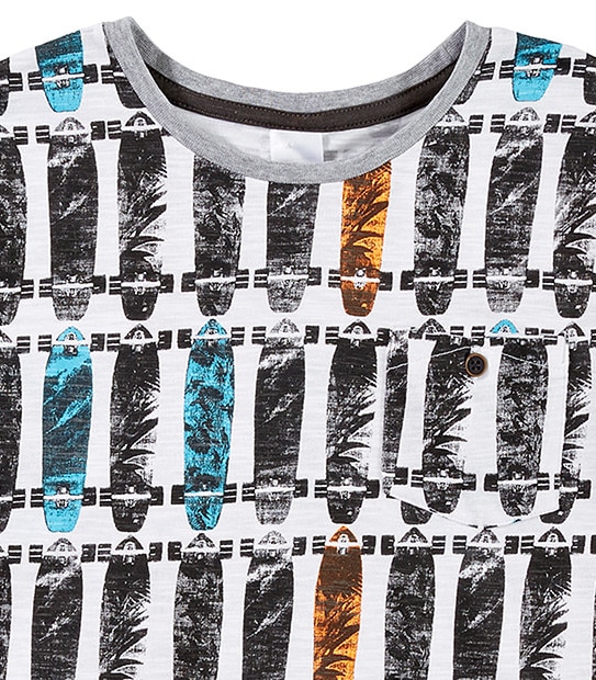 Boys' Short Sleeve Skateboard Print T-Shirt