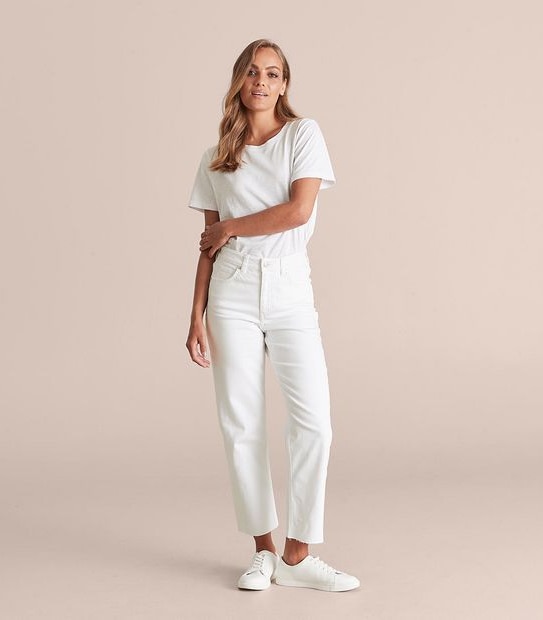 Alexa Straight High Rise Cropped Length Jeans 