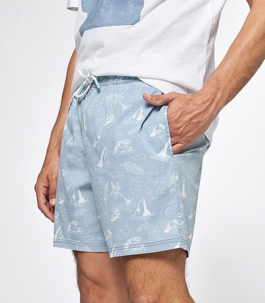 Palm Print Volley Shorts