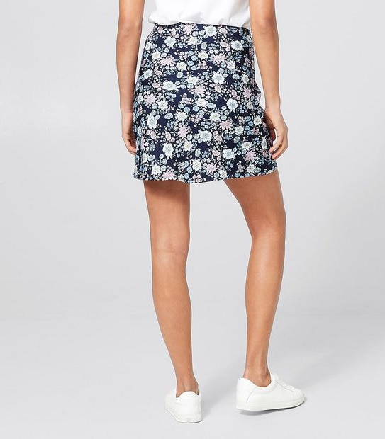 Lily Loves Bias Slip Mini Skirt - Black Retro Floral