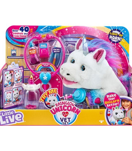 Little Live Rainglow Unicorn Vet Set