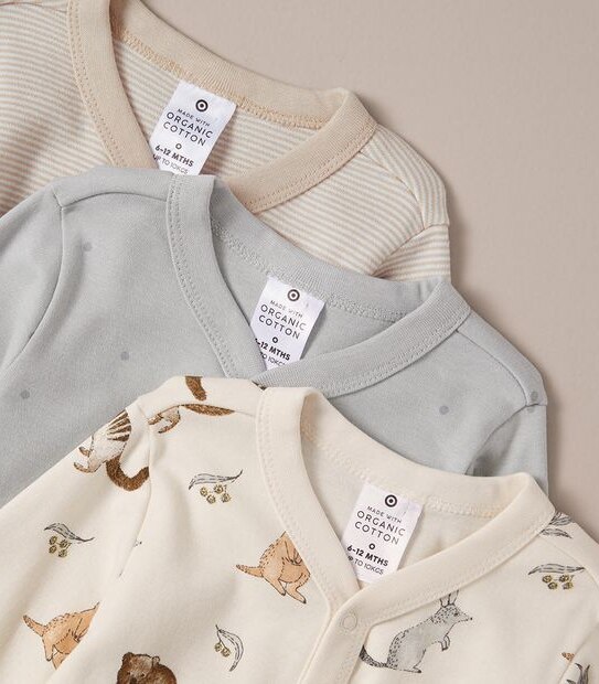 3 Pack Baby Organic Cotton Snap Coveralls 2 of 5