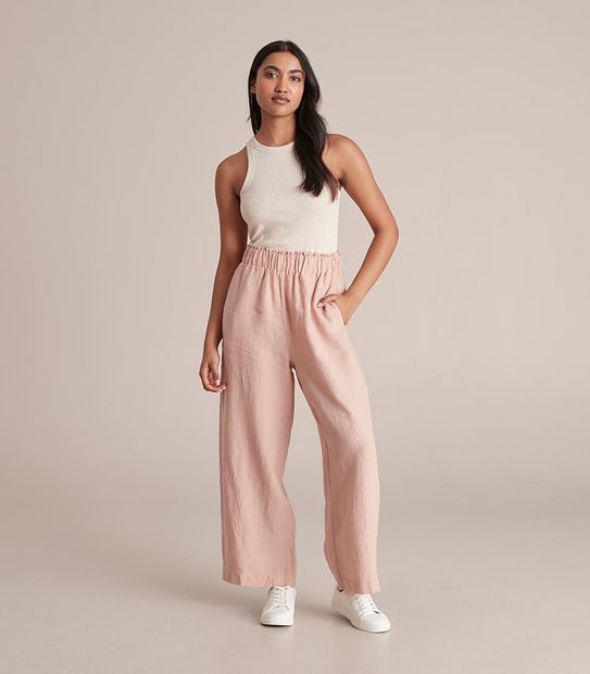European Linen Wide Leg Pants