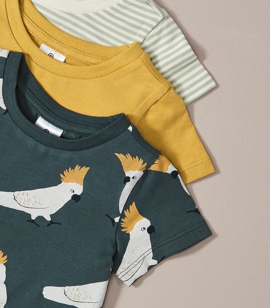 3 Pack Baby Organic Cotton Print T-shirts 4 of 6