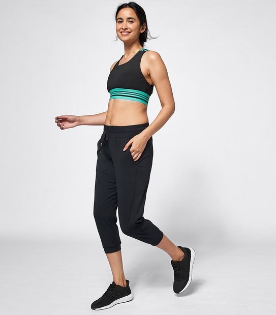 Active 3/4 Length Ribbed Crop Cuff Pants