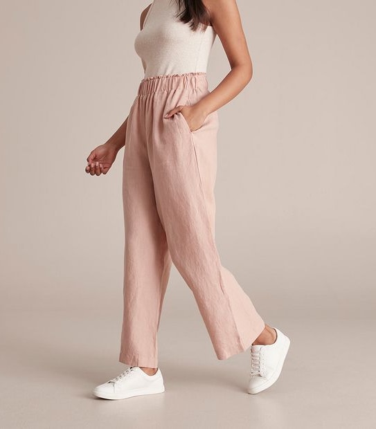 European Linen Wide Leg Pants