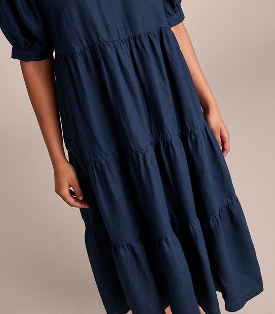 European Linen Tiered Midi Dress | Target Australia