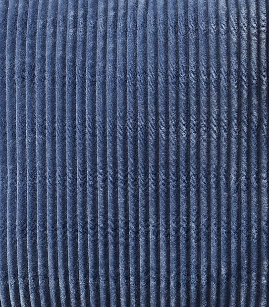 Mara Ribbed Velvet Cushion - Denim Blue