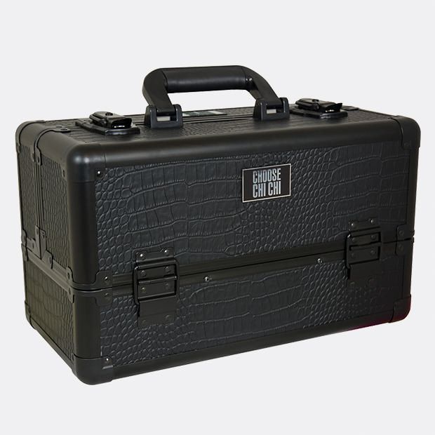 Chi Chi Large Beauty Case - Matte Black Croc | Target Australia