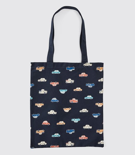 Cars Print Tote Bag - Navy Blue