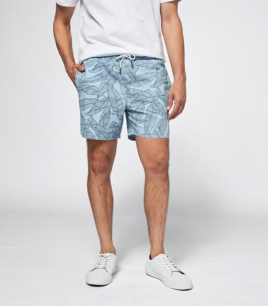 Leaf Print Volley Shorts