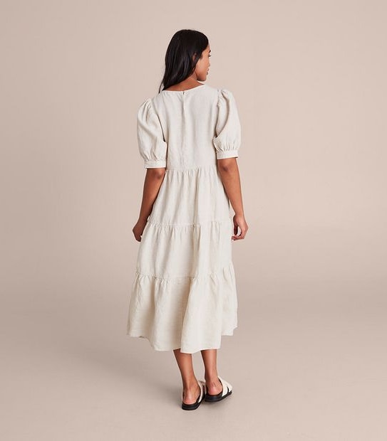 European Linen Tiered Midi Dress | Target Australia