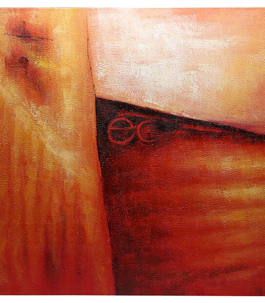 Abstract Wall Canvas 90 x 90cm - Red 1 of 2