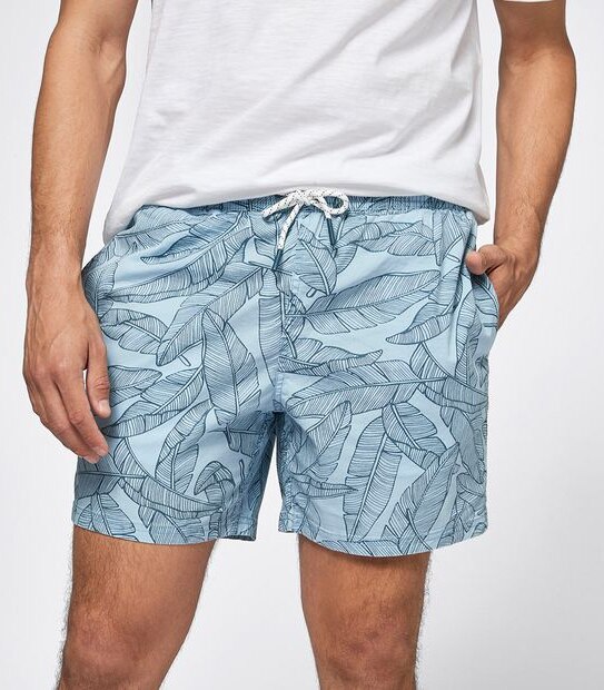 Leaf Print Volley Shorts