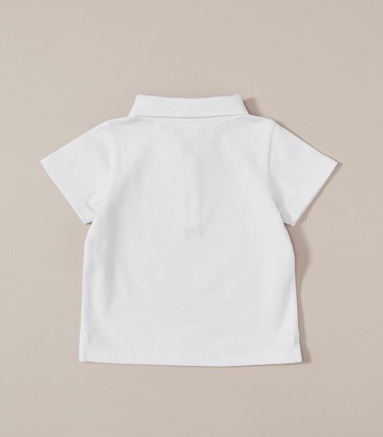 S23 247091_01 BOYS SS POLO SHIRT PLAIN WHITE