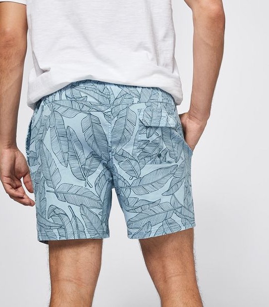 Leaf Print Volley Shorts