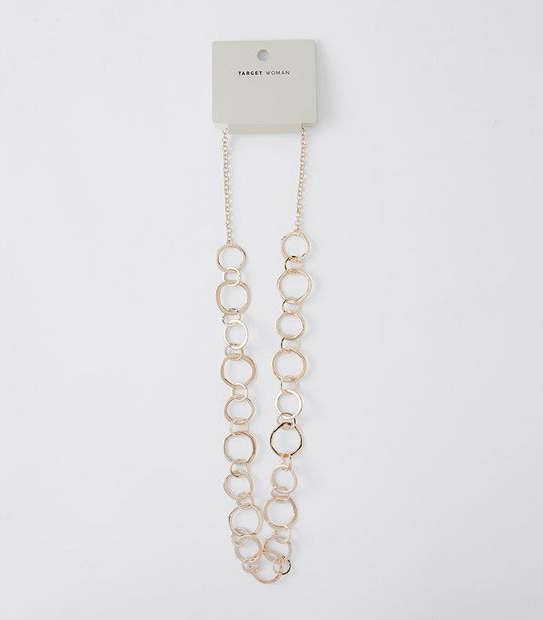 Long Circle Necklace - Gold