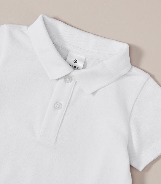 S23 247091_01 BOYS SS POLO SHIRT PLAIN WHITE