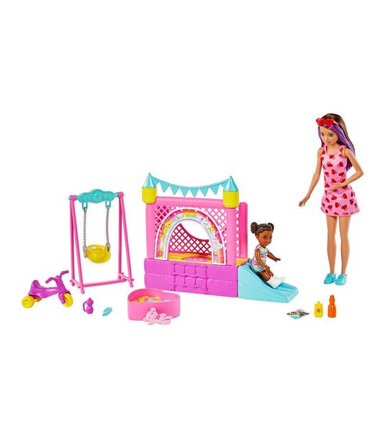 Barbie Skipper Babysitters Inc. Bounce House Playset with Dolls & Accessories
