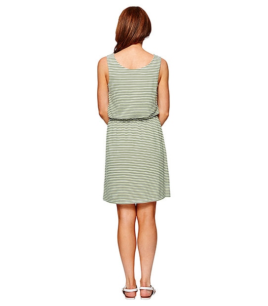 Tie Waist Dress - Seaspray / White