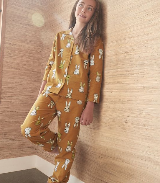 Organic Cotton Flannelette Bunny Pyjama Set