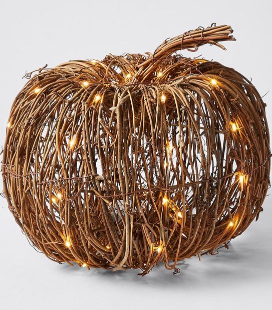 Halloween Light Up Rattan Pumpkin